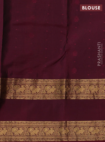 Pure soft silk saree black and magenta pink with allover zari woven buttas and rettapet zari woven border