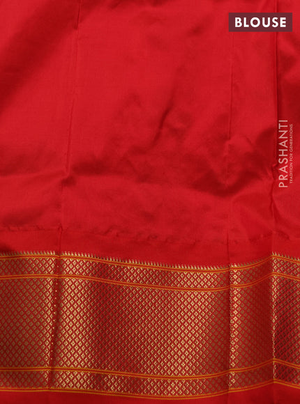 Pure paithani silk saree purple and red with allover zari woven buttas and paithani weaving pallu