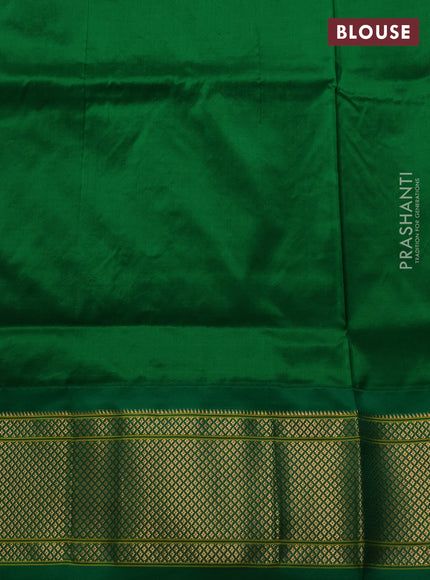 Pure paithani silk saree pink and green with allover zari woven buttas and paithani weaving pallu
