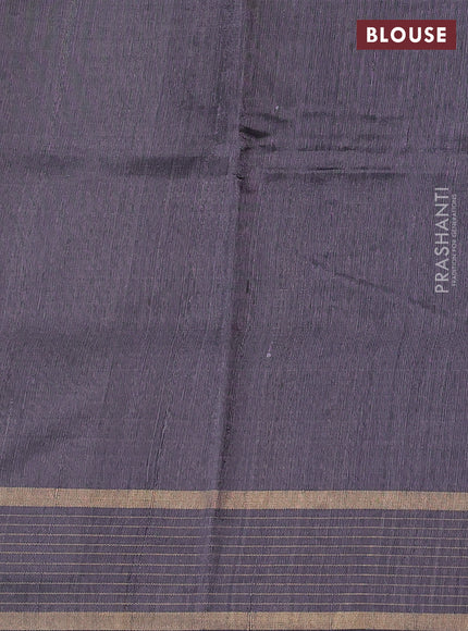 Pure dupion silk saree grey with zari woven buttas and zari woven checked border