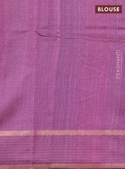 Pure dupion silk saree mauve pink with zari woven buttas and zari woven checked border