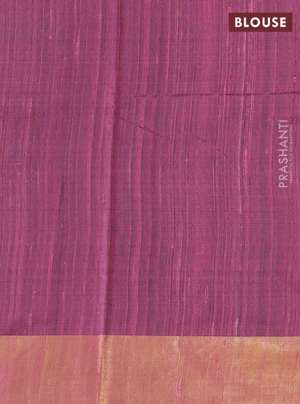 Pure dupion silk saree mauve pink with thread woven buttas and zari woven muniya butta border