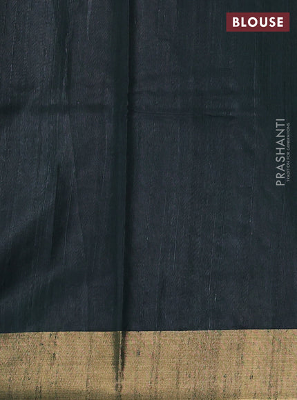 Pure dupion silk saree bottle green with thread woven buttas and zari woven muniya butta border