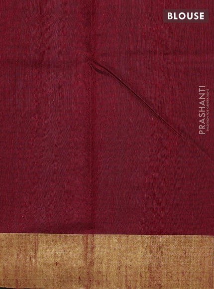 Pure dupion silk saree red with thread woven buttas and zari woven muniya butta border