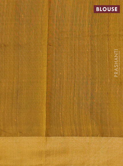 Pure dupion silk saree mustard yellow with thread woven buttas and zari woven muniya butta border