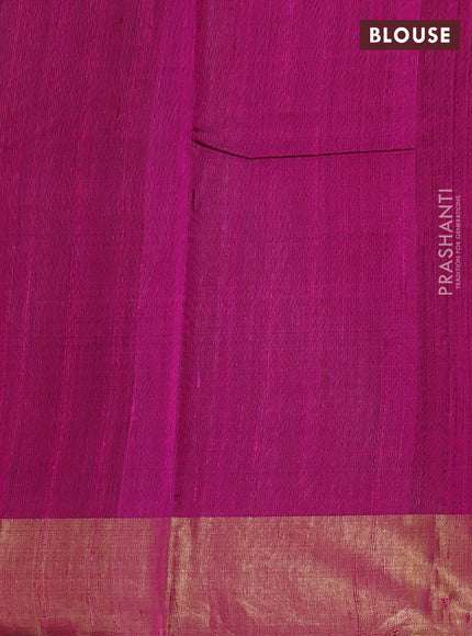 Pure dupion silk saree pink with thread woven buttas and zari woven muniya butta border
