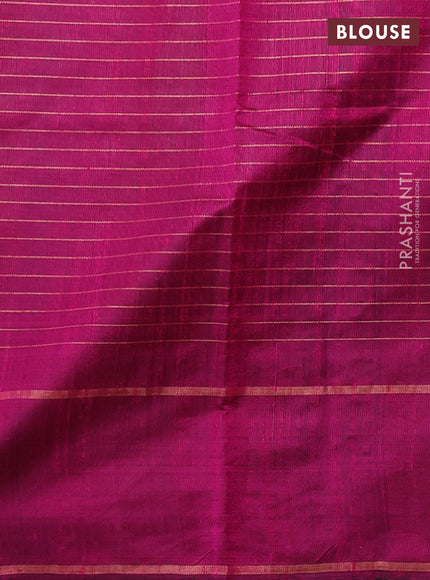 Pure dupion silk saree purple and pink with allover zari woven checked pattern and temple design rettapet zari woven border