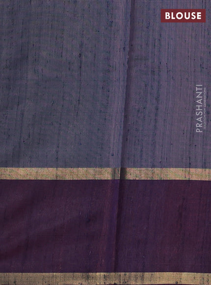 Pure dupion silk saree light pink and purple shade with thread woven buttas and long zari woven border