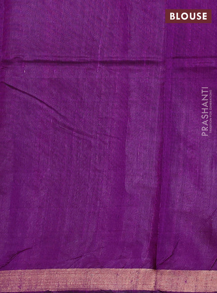 Pure dupion silk saree purple with thread & zari woven paisley buttas and zari woven border