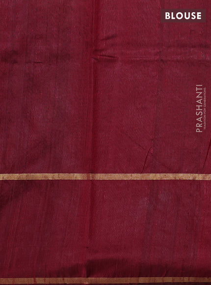 Pure dupion silk saree red with thread & zari woven buttas and woven butta border