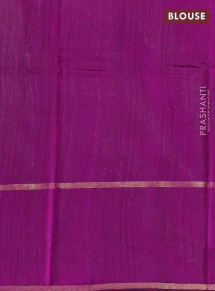 Pure dupion silk saree purple with thread & zari woven buttas and woven butta border