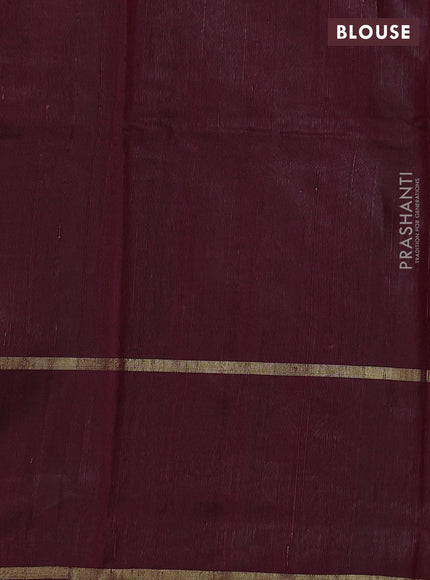 Pure dupion silk saree deep maroon with thread & zari woven buttas and woven butta border