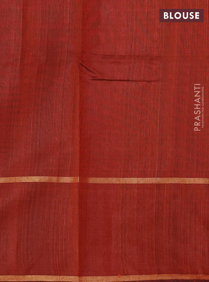 Pure dupion silk saree orange with thread & zari woven buttas and woven butta border