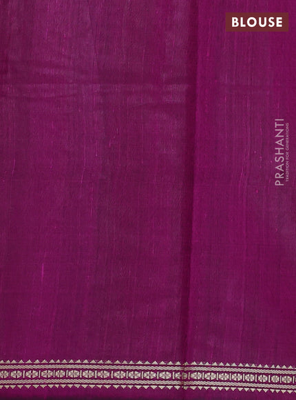 Pure dupion silk saree mustard yellow and magenta pink with plain body and temple design vidarbha border