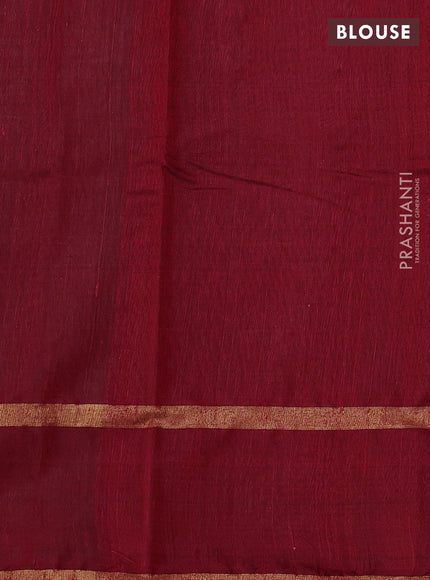 Pure dupion silk saree red with plain body and zari woven butta border