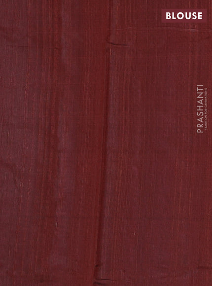 Pure dupion silk saree brown with plain body and zari woven butta border