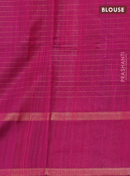 Pure dupion silk saree teal green and pink with allover zari checked pattern and temple design rettapet zari woven border