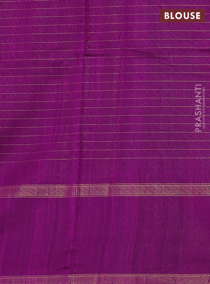 Pure dupion silk saree mild lavender and purple with allover zari checked pattern and temple design rettapet zari woven border