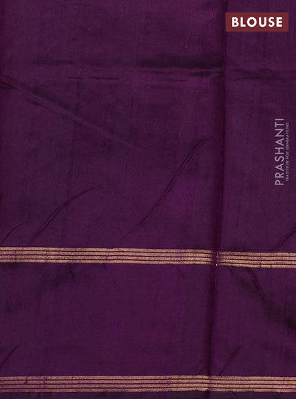 Pure dupion silk saree purple with allover zari woven floral butta weaves and rettapet zari woven border