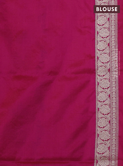 Banarasi uppada silk saree pink with allover thread & zari weaves and zari woven border