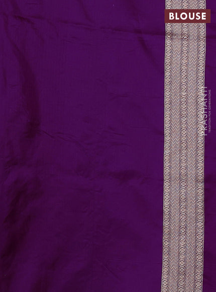 Banarasi uppada silk saree purple with allover thread & zari weaves and zari woven border