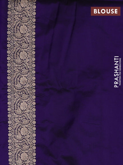 Banarasi uppada silk saree deep violet with allover thread & zari weaves and zari woven border
