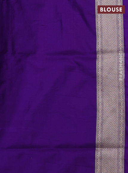 Banarasi uppada silk saree violet with allover thread & zari woven buttas and zari woven border