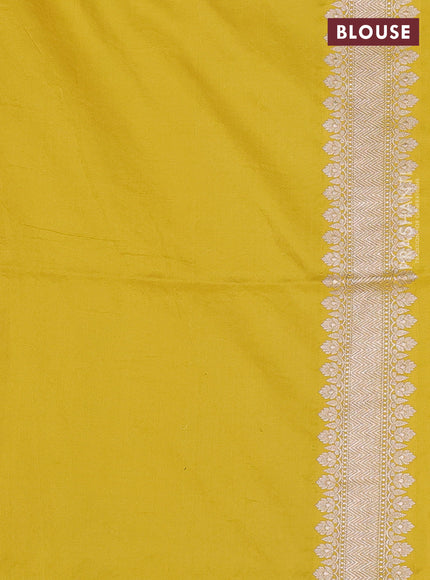 Banarasi uppada silk saree mustard yellow with allover thread & zari weaves and zari woven border