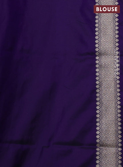 Banarasi uppada silk saree deep violet with allover thread & zari woven buttas and zari woven border