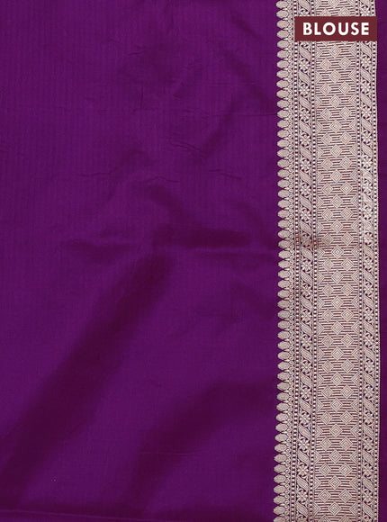 Banarasi uppada silk saree purple with allover thread & zari weaves and zari woven border