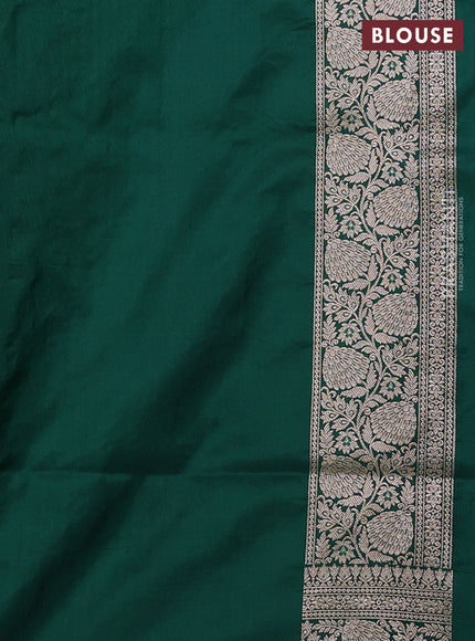 Banarasi uppada silk saree green with allover thread & zari weaves and zari woven border