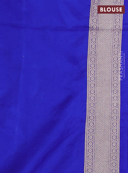 Banarasi uppada silk saree royal blue with allover thread & zari weaves and zari woven border