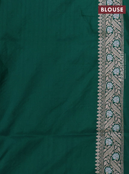 Banarasi uppada silk saree green with allover thread & zari weaves & buttas and zari woven border