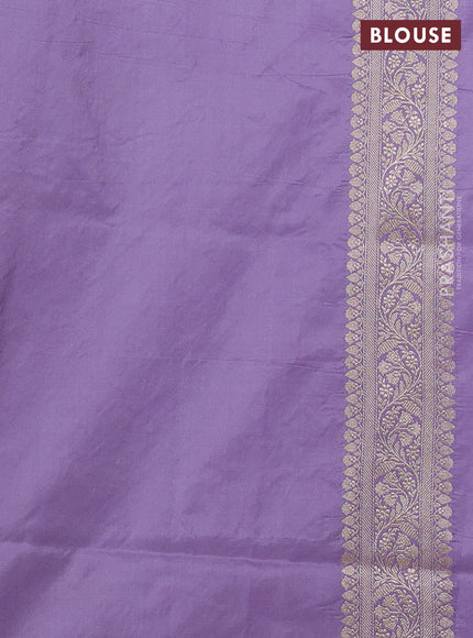 Banarasi uppada silk saree lavender with allover thread & zari weaves and zari woven border