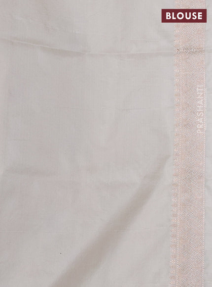 Banarasi uppada silk saree beige with allover thread & zari weaves and zari woven border