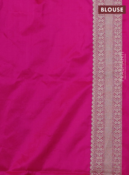 Banarasi uppada silk saree pink with allover thread & zari weaves and zari woven border
