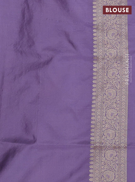 Banarasi uppada silk saree lavender with allover thread & zari weaves and zari woven border