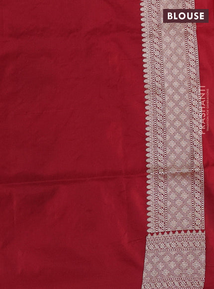 Banarasi uppada silk saree red with allover thread & zari weaves and zari woven border