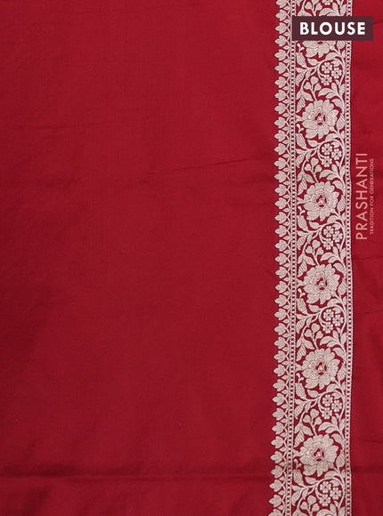 Banarasi uppada silk saree red with allover thread & zari weaves and zari woven border