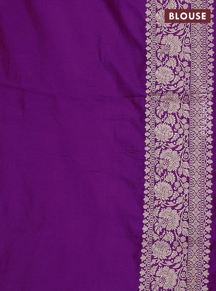 Banarasi uppada silk saree purple with allover thread & zari weaves and zari woven border