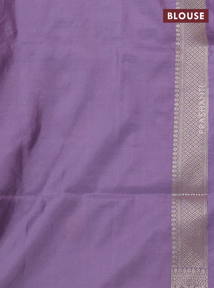 Banarasi uppada silk saree lavender with allover thread & zari weaves and zari woven border