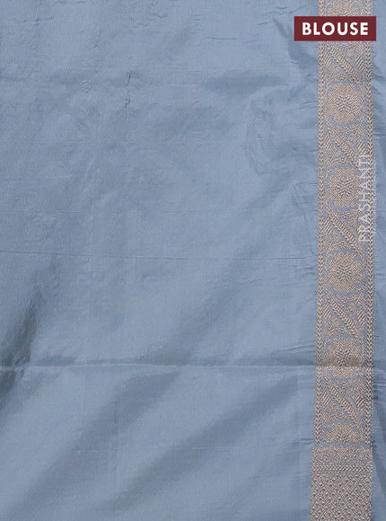 Banarasi uppada silk saree grey shade with allover thread & zari weaves and zari woven border
