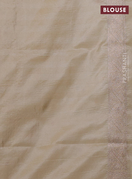 Banarasi uppada silk saree sandal with allover thread & zari weaves and zari woven border