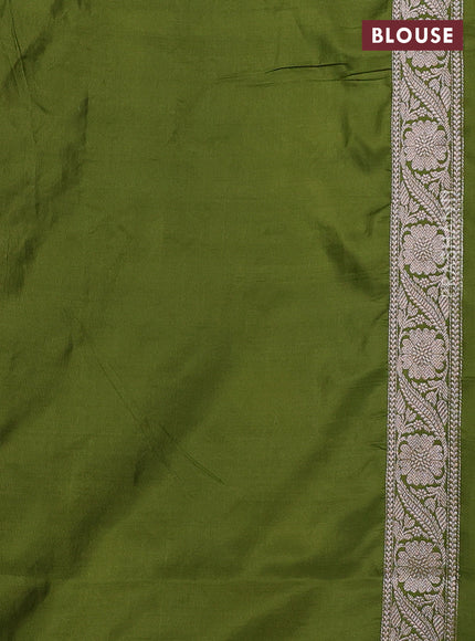 Banarasi uppada silk saree green with allover thread & zari weaves and zari woven border