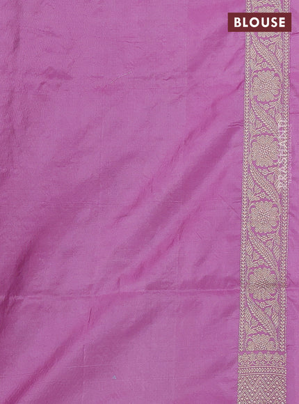Banarasi uppada silk saree light pink with allover thread & zari weaves and zari woven border