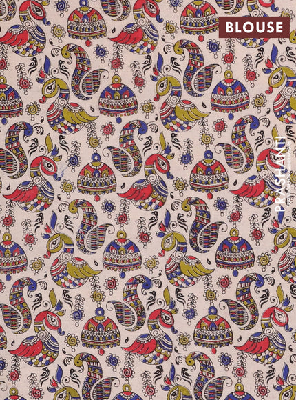 Chettinad cotton saree green and navy blue beige with plain body and thread woven border