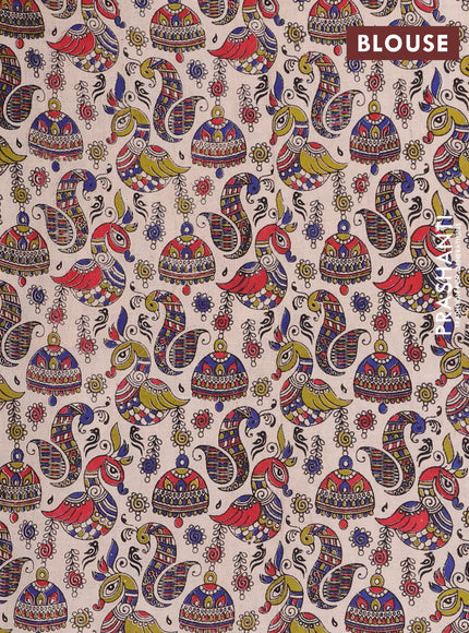 Chettinad cotton saree maroon and navy blue beige with plain body and thread woven border