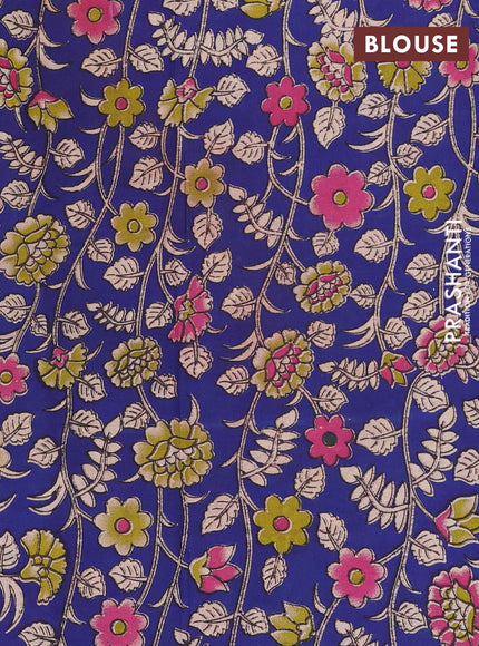 Chettinad cotton saree green and blue with plain body and ganga jamun border