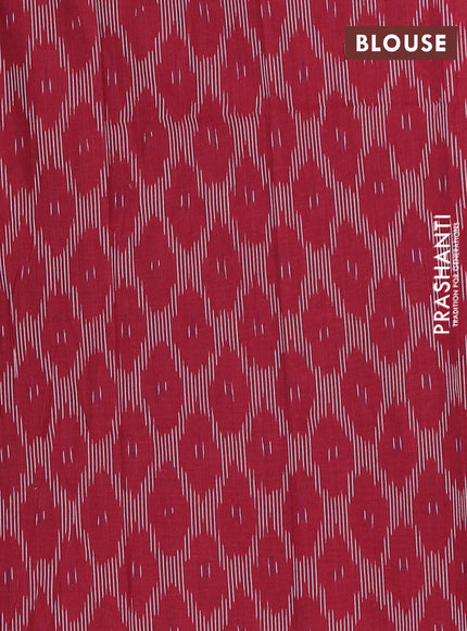 Chettinad cotton saree rust shade and maroon with plain body and thread woven border