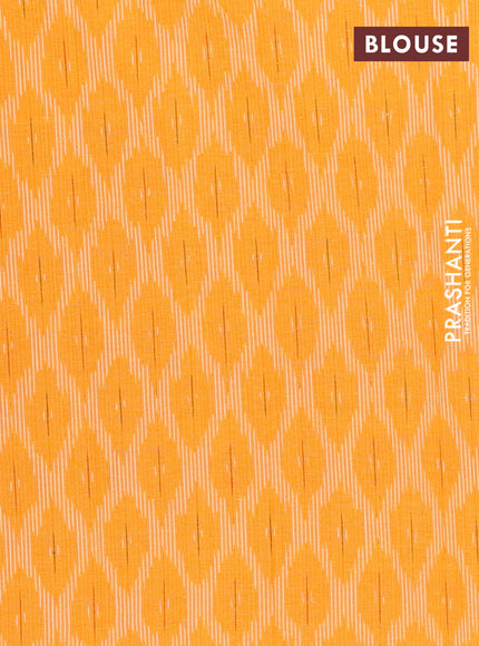 Chettinad cotton saree purple and mango yellow with plain body and thread woven border